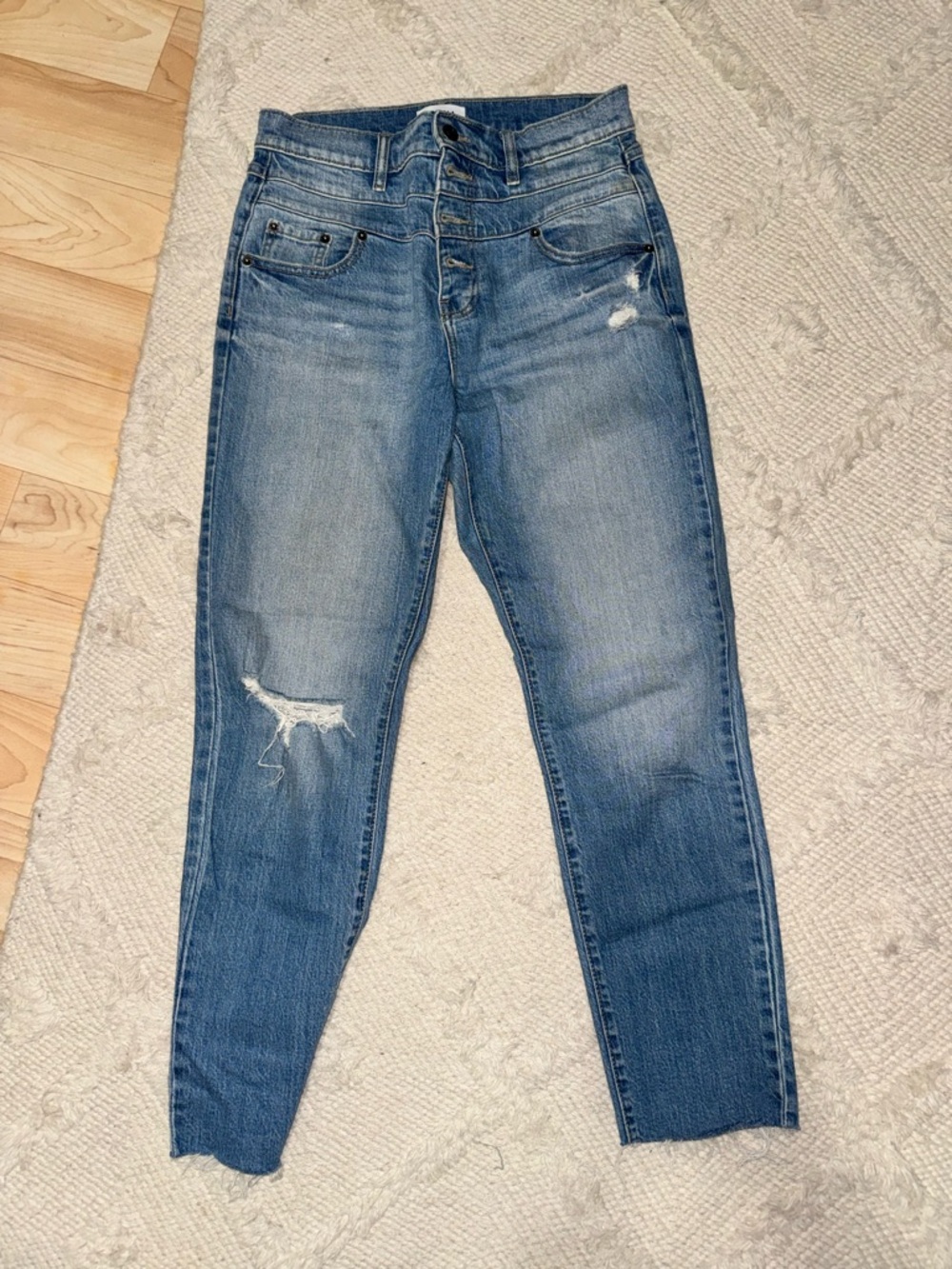 pistola Distressed double yolk  Light Blue Skinny Jeans
